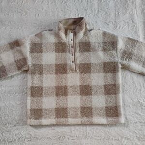 Loft Plaid Sherpa Pullover